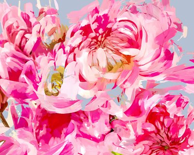Roze bloemenmotief door Uma Gokhale