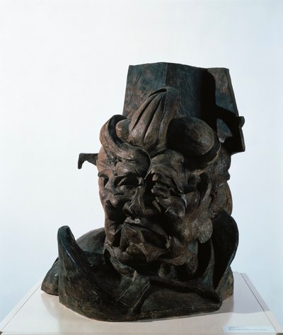 Antigrazioso (Antiongenadig), Gipsen hoofd van de moeder van de kunstenaar door Umberto Boccioni