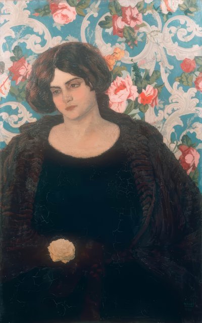 Bigia, de jongere zus van de kunstenaar door Umberto Boccioni