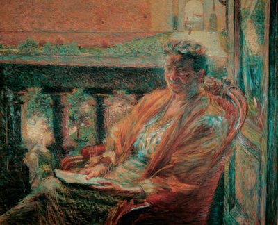 Portret van mevrouw Meta Quarck door Umberto Boccioni