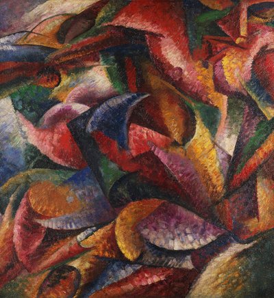 Dynamiek van het menselijk lichaam door Umberto Boccioni