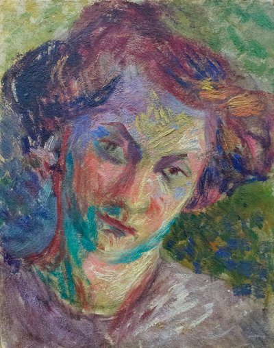 Portret van een vrouw, ca. 1909-10 door Umberto Boccioni
