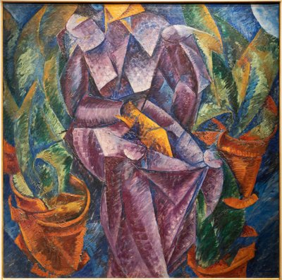 Spiraal Perpendiculaire Constructie. Zittende vrouw door Umberto Boccioni