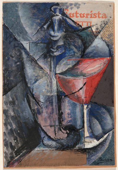 Stilleven: Glas en Sifon door Umberto Boccioni