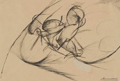 Studie voor Dynamische kracht van een fietser II door Umberto Boccioni