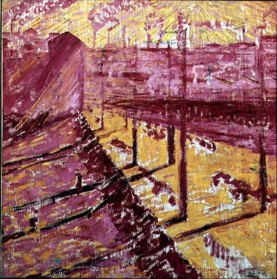 Buitenwijk van Milaan door Umberto Boccioni