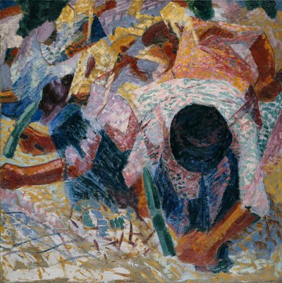 De straatplaveiers door Umberto Boccioni
