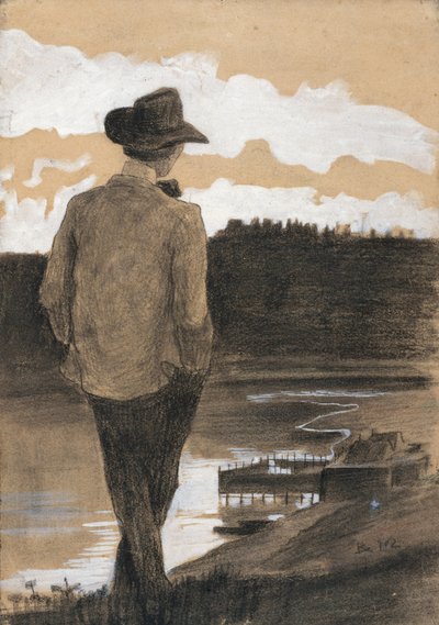 Jonge man aan een rivier, 1902 door Umberto Boccioni