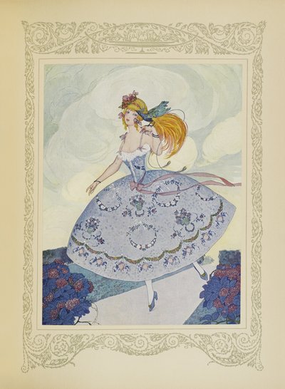 Chéri vloog op de schouder van Zelie, die verrukt was over de zoetheid van dit kleine dier, illustratie uit 