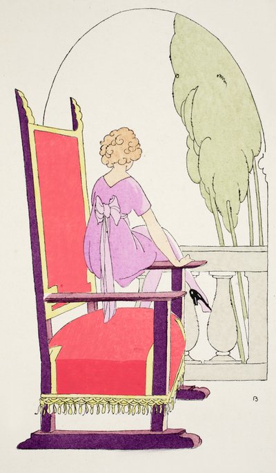 Wachten op het balkon door Umberto Brunelleschi