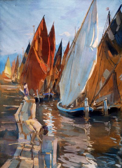 Adriatische zeilboten door Umberto Coromaldi