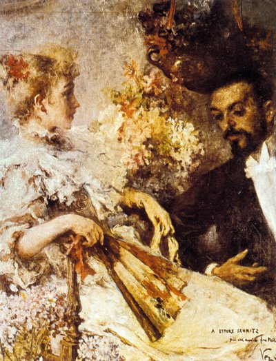 Italo Svevo met zijn zus door Umberto Veruda