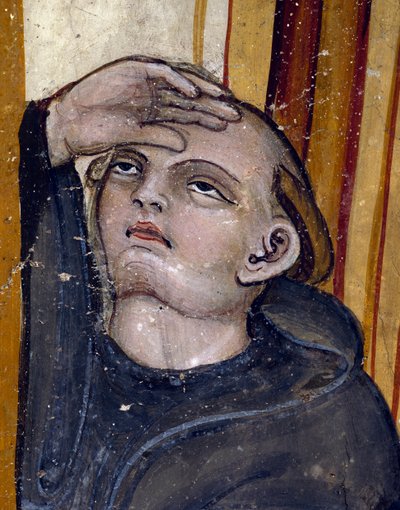 Een monnik die naar de lucht kijkt (detail) door Umbrian School