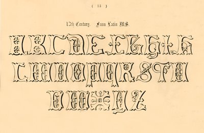 13e Eeuw. Uit Latijns MS., 1862 door Unbekannt