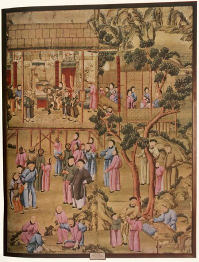 18e-eeuws Chinees Behang in de Stijl van de Qing-dynastie, 1934 door Unbekannt