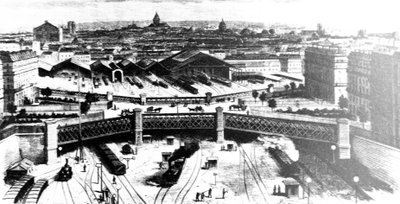 Gare St Lazare in Parijs in 1900 Archieven door Unbekannt