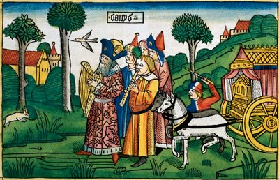 2 Samuel 6:1-5: David brengt de Ark naar Jeruzalem door Unbekannt