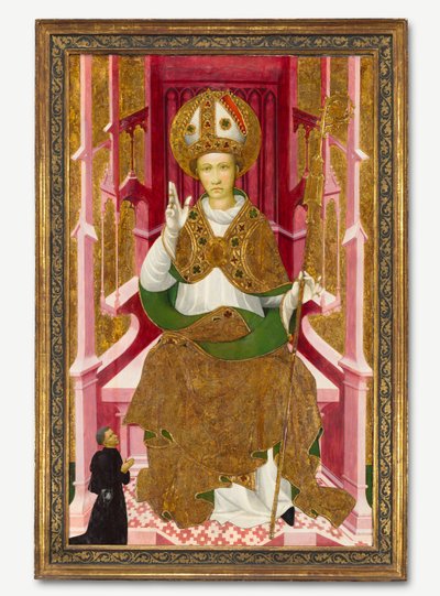 Een Bisschop Heilige met een Donor Saint Louis van Toulouse, begin 1400s door Unbekannt