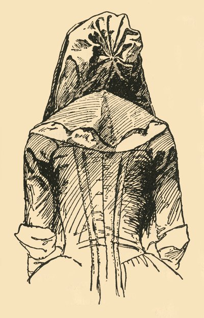 Een camlet kap, genomen van een origineel kledingstuk, ca. 1702, 1937 door Unbekannt