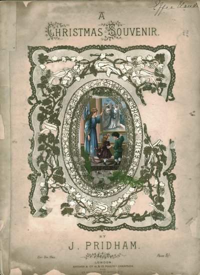 Een kerstsouvenir, voorpagina van bladmuziek, c1860s door Unbekannt