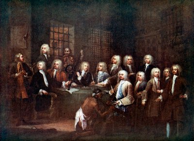 Een commissie van het Lagerhuis in de Fleet Street-gevangenis, Londen, 1729 door Unbekannt
