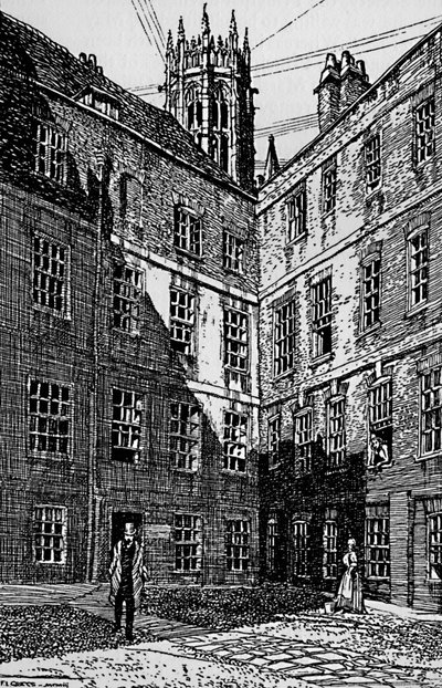Een hoek van Cliffords Inn, 1903 door Unbekannt