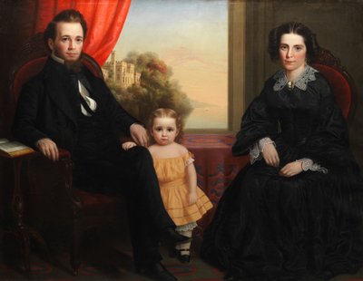 Een familieportret, ca. 1850 door Unbekannt