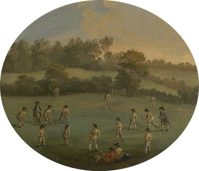 Een Spel Cricket De Royal Academy Club in Marylebone Fields, nu Regent