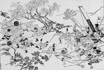 Een Japanse kunstenaar schildert de invasie van Korea door Japan in 1592, 1907 door Unbekannt