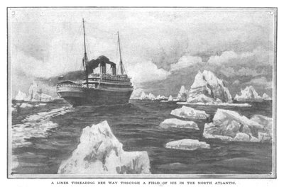 Een Liner die Haar Weg Baant door een IJsveld in de Noord-Atlantische Oceaan, 20 april 1912 door Unbekannt