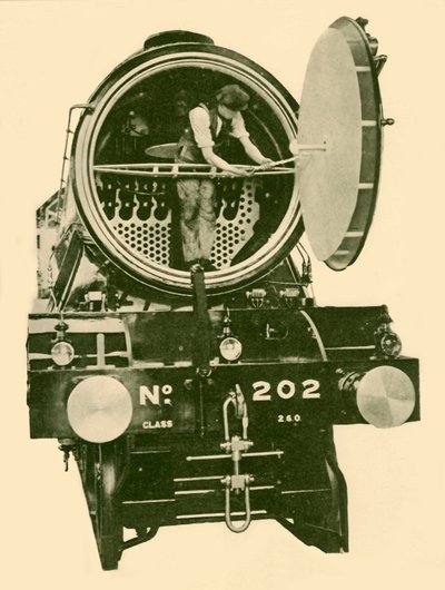 Een gemengde locomotief van de London and North Eastern met geopende rookkamer, ca. 1930 door Unbekannt