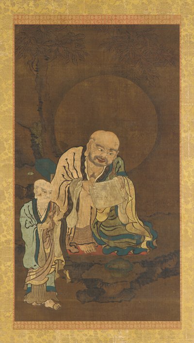 Een Luohan en een bediende, Ming-dynastie, 1368-1644 door Unbekannt