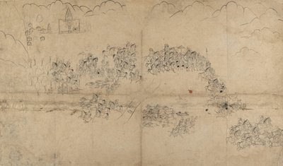Een Maharana en Zijn Gevolg op Zwijnenjacht, begin 18e eeuw door Unbekannt