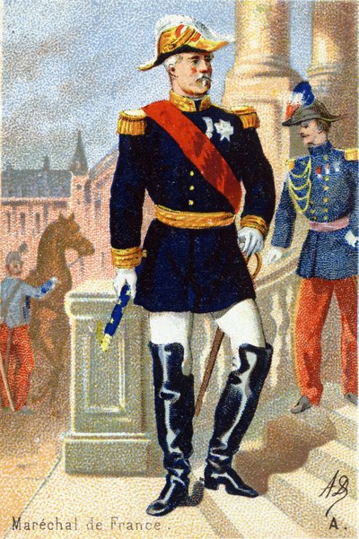 A: Maarschalk van Frankrijk. Gravure in "Militair Alfabet" door Unbekannt