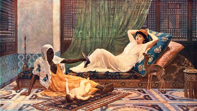 Een nieuw licht in de harem, 1884, ca. 1902 door Unbekannt