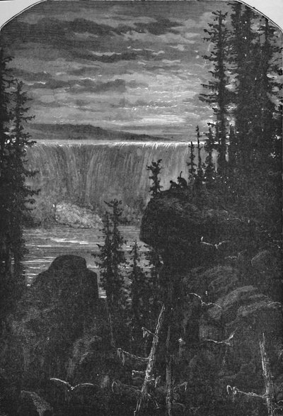 Een nachtzicht op Niagara in vroegere tijden, 1883 door Unbekannt