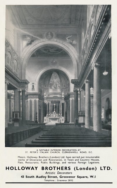 Een Opmerkelijke Interieurdecoratie in de Italiaanse Kerk van St. Peter door Unbekannt