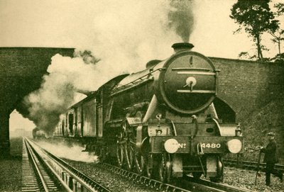 Een Pacific-locomotief neemt water op met een snelheid van 2.500 gallons in tien seconden - Londen en Noord door Unbekannt