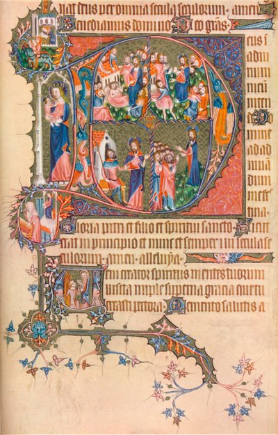 Een pagina uit de Egerton Bohun Psalter-Hours, 1370 door Unbekannt
