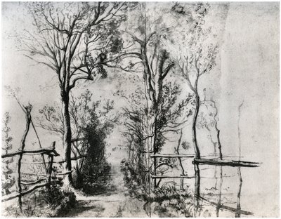 Een pad omzoomd door bomen, ca. 1620-1625, 1958 door Unbekannt