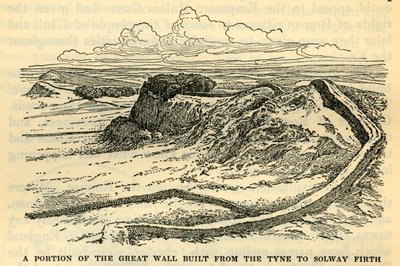 Een deel van de Grote Muur gebouwd van de Tyne tot Solway Firth door keizer Hadrianus in A.D. 121 door Unbekannt