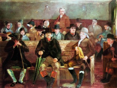 Een Quaker bijeenkomst, 1839 door Unbekannt