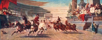 Een Romeinse wagenrace, Het Circus Maximus, 20e eeuw door Unbekannt