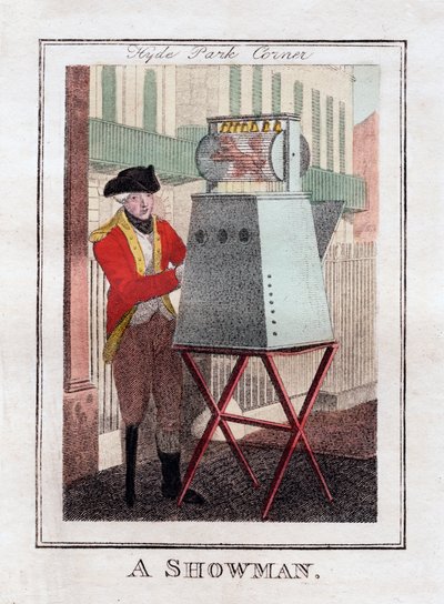 Een showman, Hyde Park Corner, Londen, 1805 door Unbekannt