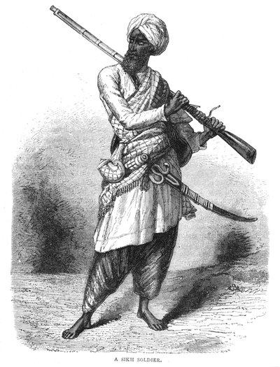 Een Sikh-soldaat, ca. 1880 door Unbekannt