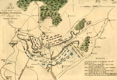 Een Schets van de Slag bij Waterloo door Unbekannt