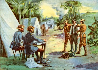 Een Spaanse spion in het kamp, Spaans-Amerikaanse Oorlog, 1898 door Unbekannt