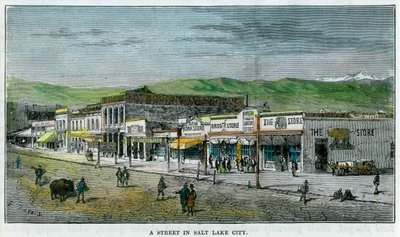 Een Straat in Salt Lake City, Utah, VS, c1880 door Unbekannt