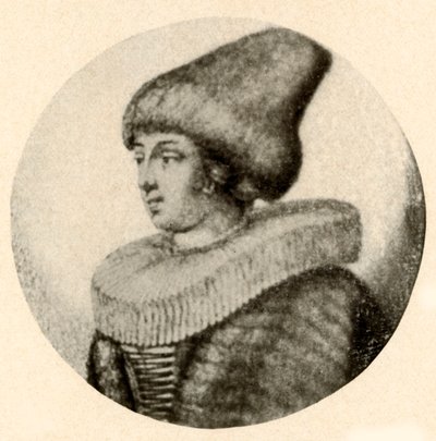 Een Zweedse dame in puntige bontmuts en kraag, 1640 door Unbekannt