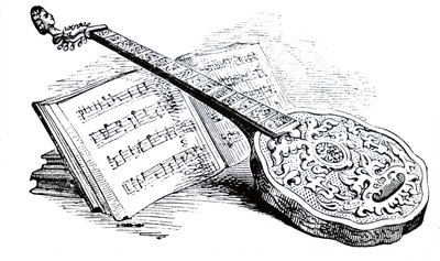 Een Tudor-citer en muziekboek door Unbekannt